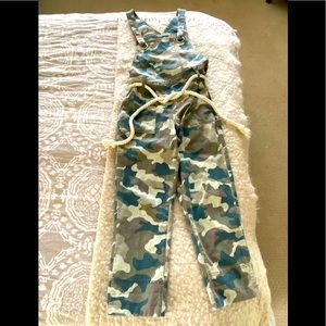 Super cute Anthropologie Camo Overalls.